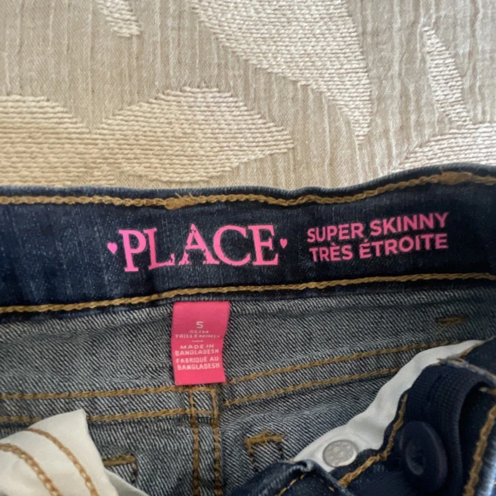 The Children's Place Girls Super Skinny Jeans 5 Slim Blue Denim Adjustable Waist